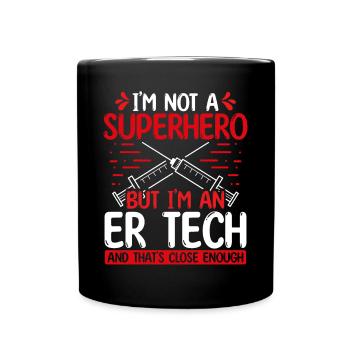 Emergency Room Nurse Superhero ER Nursing - Full Colour Mug - black - Front