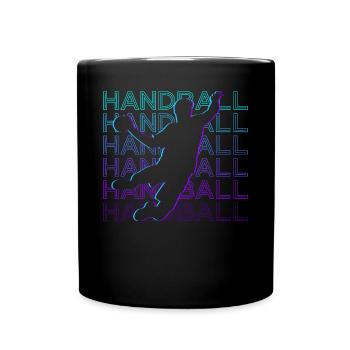 Handballspieler Retro - Tasse einfarbig - Schwarz - Vorne