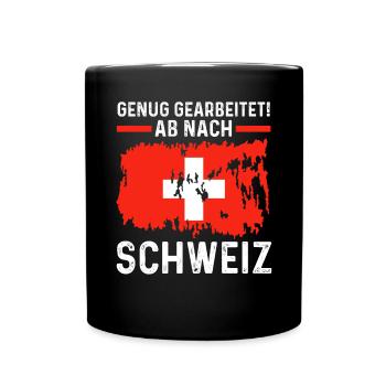Urlaub Schweizer Schweiz - Tasse einfarbig - Schwarz - Vorne