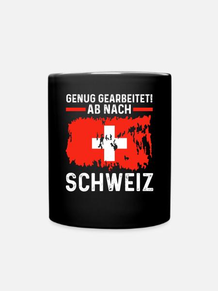 Urlaub Schweizer Schweiz - Tasse einfarbig - Schwarz