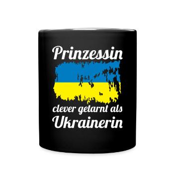 Prinzessin Ukrainer Ukrainisches Ukraine - Tasse einfarbig - Schwarz - Vorne
