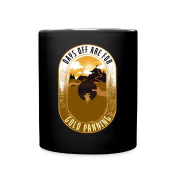 Goldene Plakette Mit Crossing Picke Gold Miner - Tasse einfarbig - Schwarz - Vorne