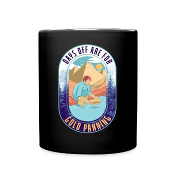 Goldene Plakette Mit Crossing Picke Gold Miner - Tasse einfarbig - Schwarz - Vorne