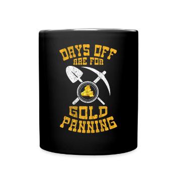 Goldene Plakette Mit Crossing Picke Gold Miner - Tasse einfarbig - Schwarz - Vorne