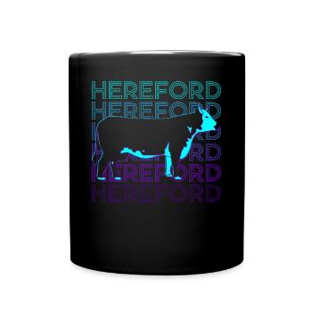 Hereford-Rinder Hereford-Kuh Farmer Retro - Tasse einfarbig - Schwarz - Vorne