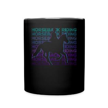 Horseback Riding Equestrian Sport Rider - Full Colour Mug - black - Front