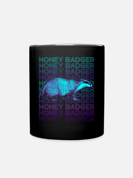Honigdachs Retro - Tasse einfarbig - Schwarz
