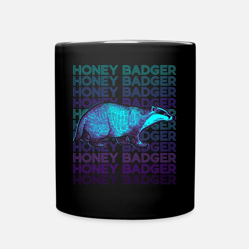 Honigdachs Retro - Tasse einfarbig - Schwarz