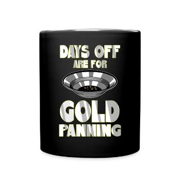 Goldene Plakette Mit Crossing Picke Gold Miner - Tasse einfarbig - Schwarz - Vorne
