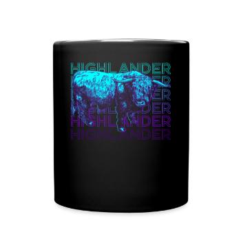Highlander Scottish Highland Cow Rétro - Mug uni - noir - Devant