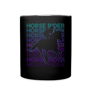Horse Rider Rider Horse Riding Retro - Full Colour Mug - black - Front