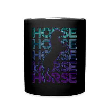 Cheval Rétro - Mug uni - noir - Devant