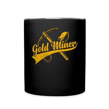 Goldene Plakette Mit Crossing Picke Gold Digger - Tasse einfarbig - Schwarz - Vorne