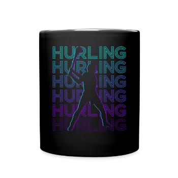 Hurling Spieler Retro - Tasse einfarbig - Schwarz - Vorne