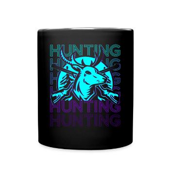 Red Deer Hunting Red Retro - Full Colour Mug - black - Front