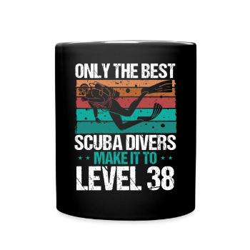 38 Scuba Diving Level 38 Year Diver Snorkeling - Tasse einfarbig - Schwarz - Vorne
