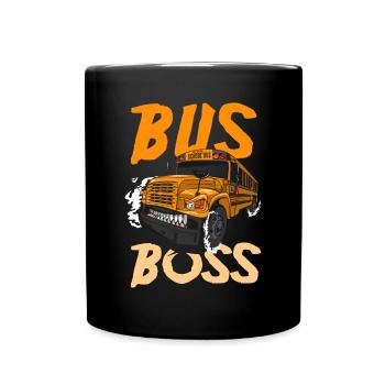 Funny school bus driver school bus bus driver - Full Colour Mug - black - Front