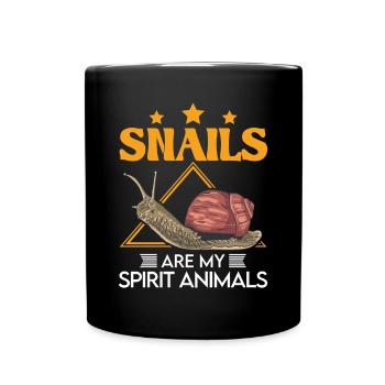 Schnecke Spirit Animal Weinbergschnecken - Tasse einfarbig - Schwarz - Vorne