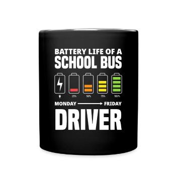 Funny school bus driver school bus bus driver - Full Colour Mug - black - Front