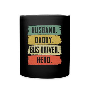 Funny school bus driver school bus bus driver - Full Colour Mug - black - Front