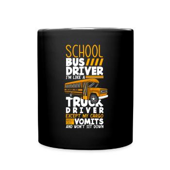 Funny school bus driver school bus bus driver - Full Colour Mug - black - Front