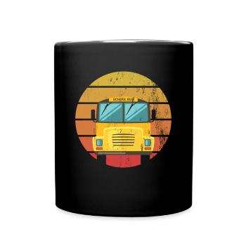 Funny school bus driver school bus bus driver - Full Colour Mug - black - Front