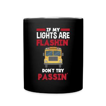 Funny school bus driver school bus bus driver - Full Colour Mug - black - Front