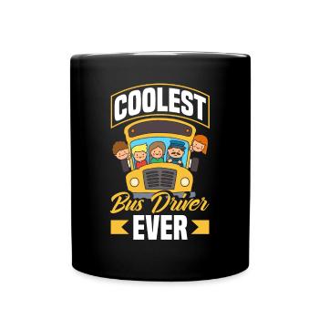 Funny school bus driver school bus bus driver - Full Colour Mug - black - Front