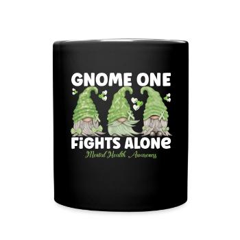 Gnome One se bat seul Santé mentale - Mug uni - noir - Devant