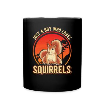 Squirrel Boy Squirrel Gray Squirrel - Full Colour Mug - black - Front