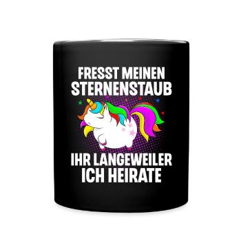 Einhorn Junggesellinnenabschied - Tasse einfarbig - Schwarz - Vorne