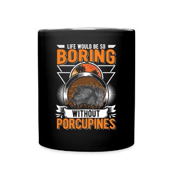 Porcupine Gift Porcupine - Full Colour Mug - black - Front