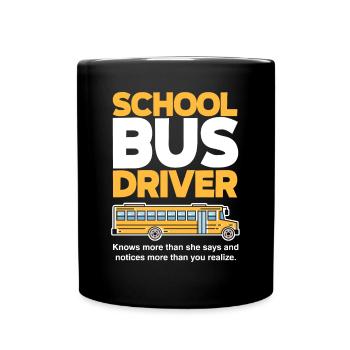 Funny school bus driver school bus bus driver - Full Colour Mug - black - Front