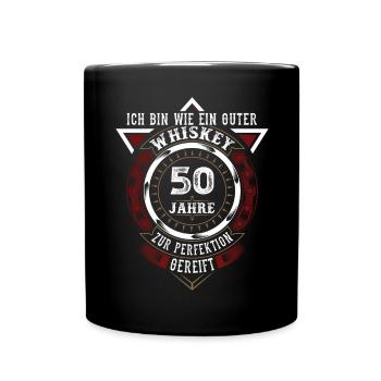 50. Geburtstag Whiskey Whisky - Tasse einfarbig - Schwarz - Vorne