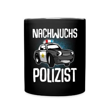 Nachwuchs Polizist - Tasse einfarbig - Schwarz - Vorne