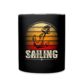 Segeln Segler Segelboot - Tasse einfarbig - Schwarz - Vorne