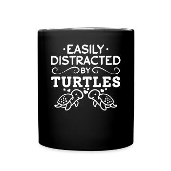 Cute sea turtles — slightly from turtles - Full Colour Mug - black - Front