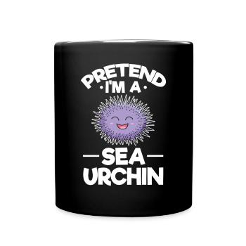 Pretend I'm a sea urchin - Full Colour Mug - black - Front