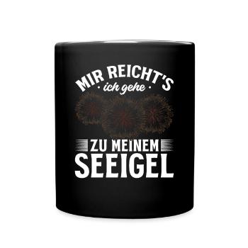 Seeigel I Mir Reicht's Ich Gehe Zu Meinem Seeigel - Tasse einfarbig - Schwarz - Vorne