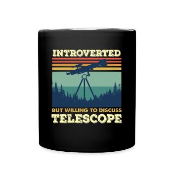 Introverted Telescope Astronomy Space - Full Colour Mug - black - Front