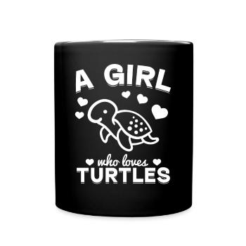 Sea Turtle Lover - A girl who has turtles - Full Colour Mug - black - Front
