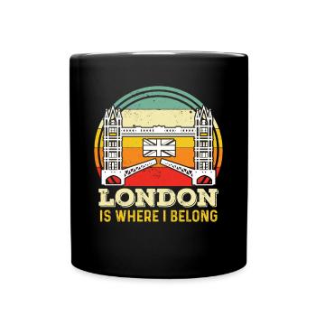 London UK Tower Bridge England Themse - Tasse einfarbig - Schwarz - Vorne