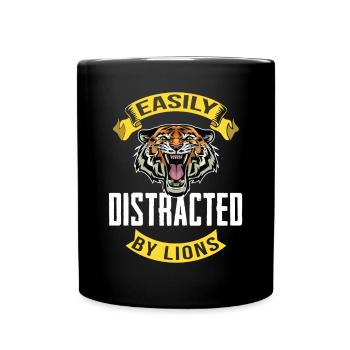 Tiger und Löwen Afrika Savanne - Tasse einfarbig - Schwarz - Vorne