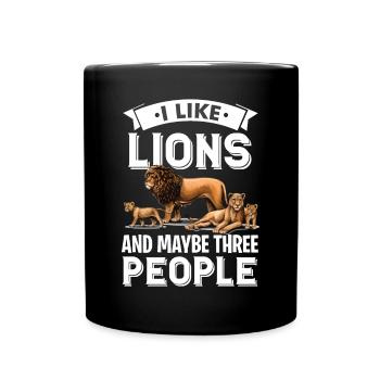 Lions Love Safari Africa Tour Lion's Mane - Full Colour Mug - black - Front