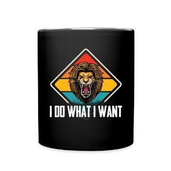Lion Face Safari Mane Savannah Africa - Full Colour Mug - black - Front