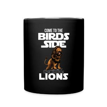 Lion Bird Side Africa Savannah Lion - Full Colour Mug - black - Front