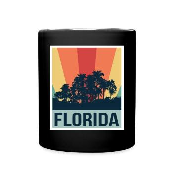 Florida Palm Skyline Rétro - Mug uni - noir - Devant