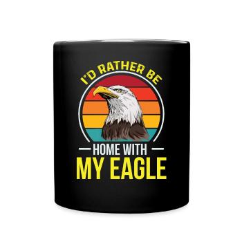 Adler Vogelliebe Falknerei Steinadler Wildtiere - Tasse einfarbig - Schwarz - Vorne