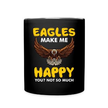 Adler Vogel Glück Vogelkunde Falknerei - Tasse einfarbig - Schwarz - Vorne