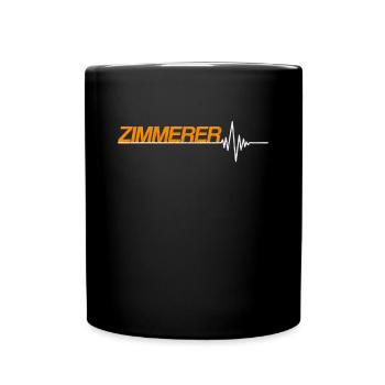 Zimmerer Herzschlag - Tasse einfarbig - Schwarz - Vorne